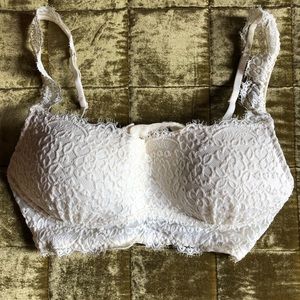 Aerie cream white lace bralette with padding NWOT